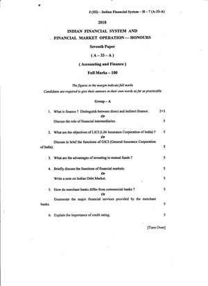 CU-2018 B. Com. (Honours) Indian Financial System Paper-VII QP.pdf