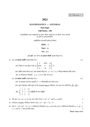 CU-2021 B.Sc. (General) Mathematics Part-I Paper-I QP.pdf