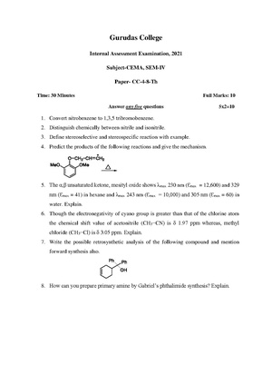GC-2021 B.Sc. (Honours) Chemistry Semester-IV Paper-CC-8 IA QP.pdf