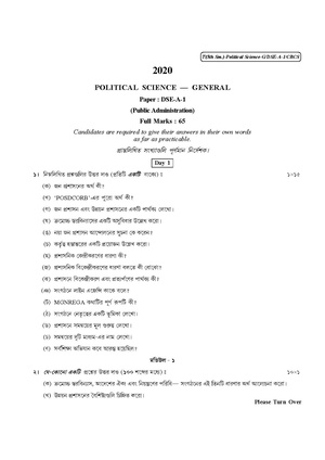CU-2020 B.A. (General) Political Science Semester-V Paper-DSE-A-1 QP.pdf