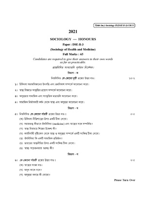 CU-2021 B.A. (Honours) Sociology Semester-VI Paper-DSE-B-3 QP.pdf