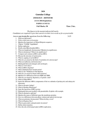 GC-2020 B.Sc. (Honours) Zoology Part-I Paper-I Unit-II (1+1+1 2016 Regulations) QP.pdf