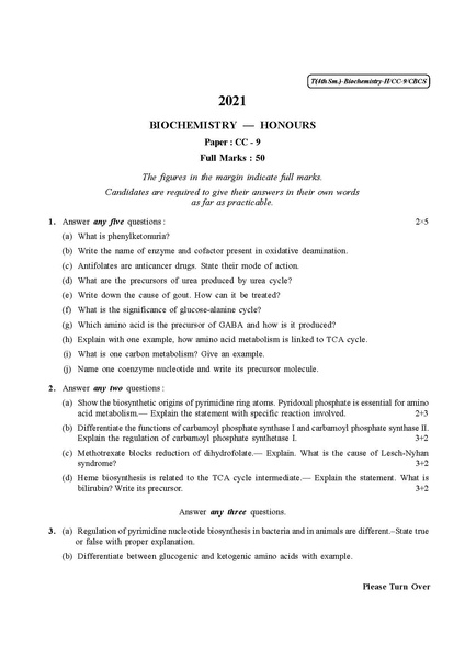 File:CU-2021 B.Sc. (Honours) Biochemistry Semester-IV Paper-CC-9 QP.pdf