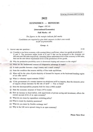 CU-2022 B.A. B.Sc. (Honours) Economics Semester-5 Paper-CC-11 QP.pdf