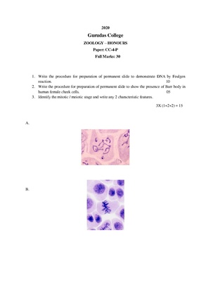 GC-2020 B.Sc. (Honours) Zoology Semester-II Paper-CC-4 Practical QP.pdf