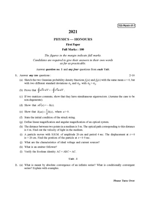 CU-2021 B.Sc. (Honours) Physics Part-I Paper-I QP.pdf