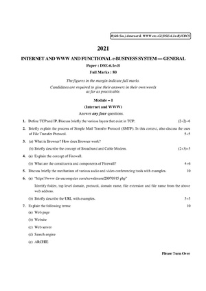 CU-2021 B. Com. (General) Internet and WWW Semester-VI Paper-DSE-6.1e-B QP.pdf