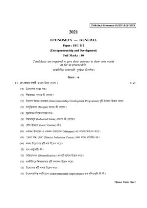 CU-2021 B.A. B.Sc. (General) Economics Semester-VI Paper-SEC-B-2 QP.pdf