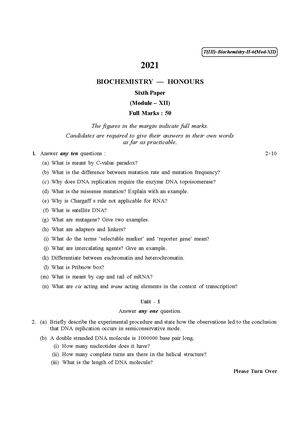 CU-2021 B.Sc. (Honours) Biochemistry Part-III Paper-VI (Module-II) QP.pdf