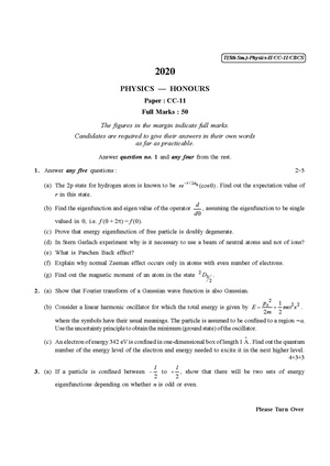 CU-2020 B.Sc. (Honours) Physics Semester-V Paper-CC-11 QP.pdf