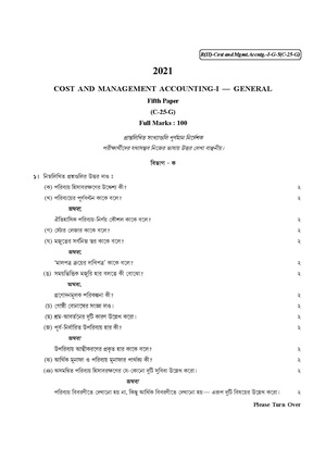 CU-2021 B. Com. (General) Management Accounting-I Part-II Paper-C-25G QP.pdf