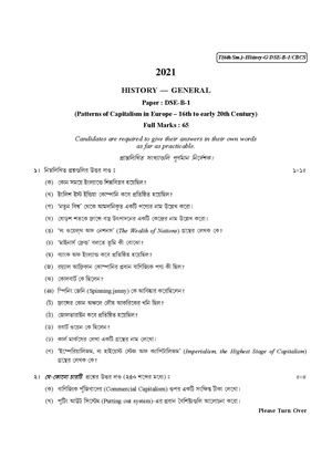 CU-2021 B.A. (General) History Semester-VI Paper-DSE-B-1 QP.pdf