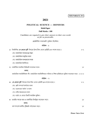 CU-2021 B.A. (Honours) Political Science Part-III Paper-VI QP.pdf