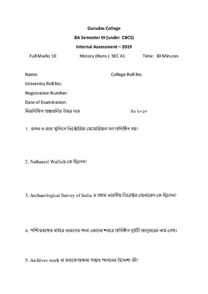 GC-2019 B.A. (Honours) History Semester-III Paper-SEC-A-1 IA QP.pdf
