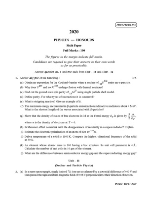 CU-2020 B.Sc. (Honours) Physics Part-III Paper-VI QP.pdf
