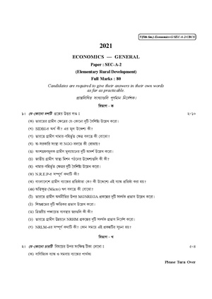 CU-2021 B.A. B.Sc. (General) Economics Semester-5 Paper-SEC-A-2 QP.pdf