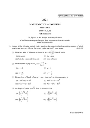CU-2021 B.Sc. (Honours) Mathematics Semester-1 Paper-CC-1 QP.pdf