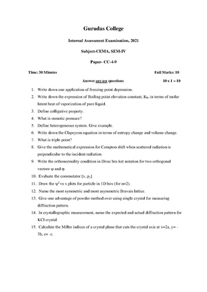 GC-2021 B.Sc. (Honours) Chemistry Semester-IV Paper-CC-9 IA QP.pdf