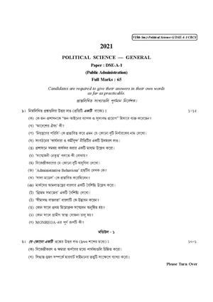 CU-2021 B.A. (General) Political Science Semester-5 Paper-DSE-A-1 QP.pdf