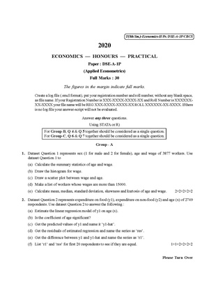 CU-2020 B.A. B.Sc. (Honours) Economics Semester-V Paper-DSE-A-1P Practical QP.pdf