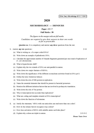 CU-2020 B.Sc. (Honours) Microbiology Semester-III Paper-CC-7 QP.pdf