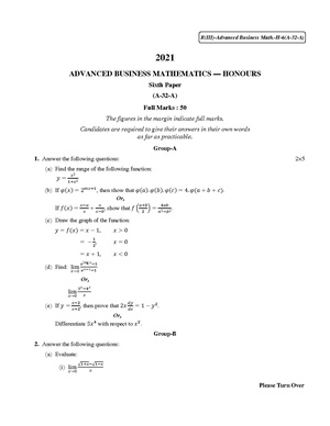 CU-2021 B. Com. (Honours) Advance Business Mathematics Part-III Paper-A32A QP.pdf