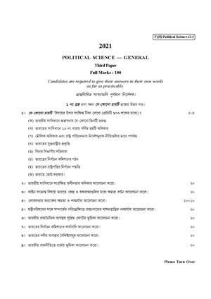 CU-2021 B.A. (General) Political Science Part-II Paper-III QP.pdf