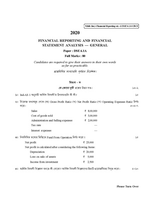 CU-2020 B. Com. (General) Financial Reporting & Financial Statement Semester-VI Paper-DSE-6.1A QP.pdf