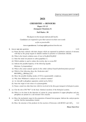 CU-2021 B.Sc. (Honours) Chemistry Semester-VI Paper-CC-13 QP.pdf