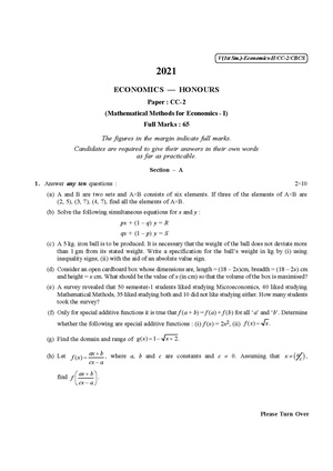CU-2021 B.A. B.Sc. (Honours) Economics Semester-1 Paper-CC-2 QP.pdf