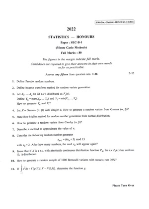 CU-2022 B.Sc. (Honours) Statistics Semester-4 Paper-SEC-B-1 QP.pdf