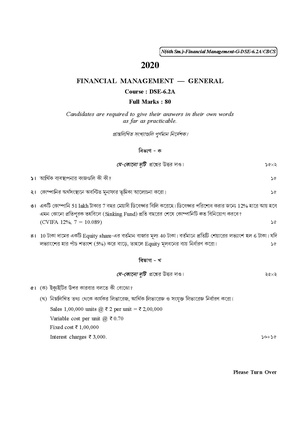 CU-2020 B. Com. (General) Financial Management Semester-VI Paper-DSE-6.2A QP.pdf