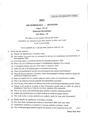 CU-2022 B.Sc. (Honours) Microbiology Semester-5 Paper-CC-12 QP.pdf