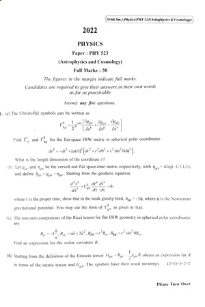 CU-2022 M.Sc. Physics Semester-IV Paper-PHY-523 Astrophysics & Cosmology QP.pdf