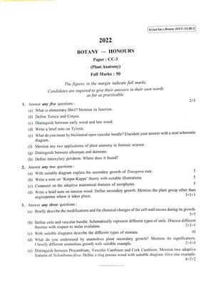 CU-2022 B.Sc. (Honours) Botany Semester-2 Paper-CC-3 QP.pdf