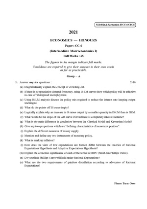 CU-2021 B.A. B.Sc. (Honours) Economics Semester-3 Paper-CC-6 QP.pdf