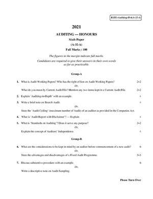 CU-2021 B. Com. (Honours) Auditing Part-III Paper-A32A QP.pdf