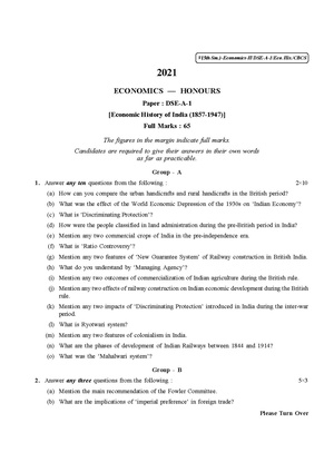 CU-2021 B.A. B.Sc. (Honours) Economics Semester-5 Paper-DSE-A-1 QP.pdf