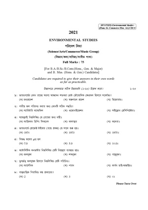 CU-2021 B.A. B.Sc. B. Com. B.Mus. (Honours, General & Major) Environmental Studies Part-III QP.pdf