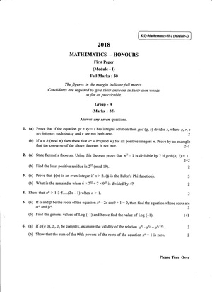CU-2018 B.Sc. (Honours) Mathematics Paper-I Module-I QP.pdf