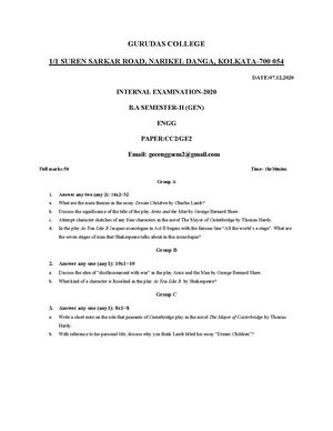 GC-2020 B.A. (General) English Semester-II Paper-CC-2-GE-2 QP.pdf