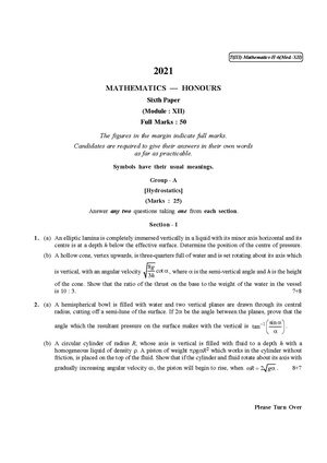 CU-2021 B.Sc. (Honours) Mathematics Part-III Paper-VI (Module-XII) QP.pdf