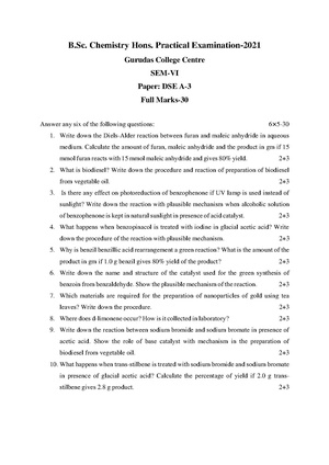 GC-2021 B.Sc. (Honours) Chemistry Semester-VI Paper-DSE-A-3P Practical QP.pdf
