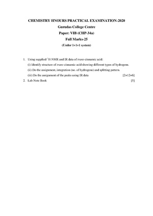 CU-2020 B.Sc. (Honours) Chemistry Part-III Paper-VIB Practical QP.pdf