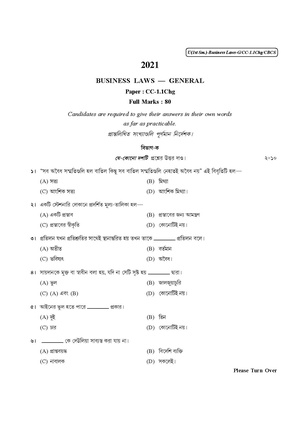 CU-2021 B. Com. (Honours & General) Business Laws Semester-1 Paper-CC-1.1 CHG QP.pdf