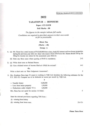 CU-2022 B. Com. (Honours) Taxation-II Semester-5 Paper-CC-5.2CH QP.pdf