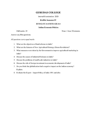GC-2020 B.A. B.Sc. (General) Economics Semester-IV Paper-CC-4-GE-4 (English version) QP.pdf