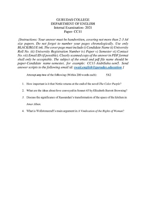 GC-2021 B.A. (Honours) English Semester-V Paper-CC-11 QP.pdf