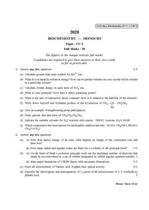 CU-2020 B.Sc. (Honours) Biochemistry Semester-I Paper-CC-2 QP.pdf