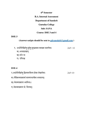 GC-2021 B.A. (Honours) Sanskrit Semester-VI Paper-DSE-3 & DSE-4 IA QP.pdf